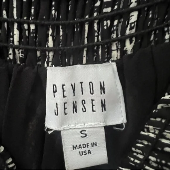 Evereve Peyton Jensen Leigha Black and White Smocked Midi Skirt Size Small - Picture 3 of 7